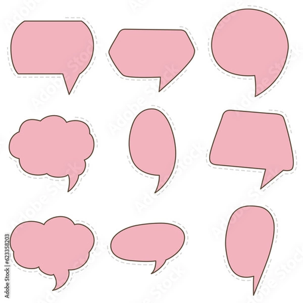 Obraz Speech bubble simple design. Speech bubble decorative elements. Speech bubble decorative elements.