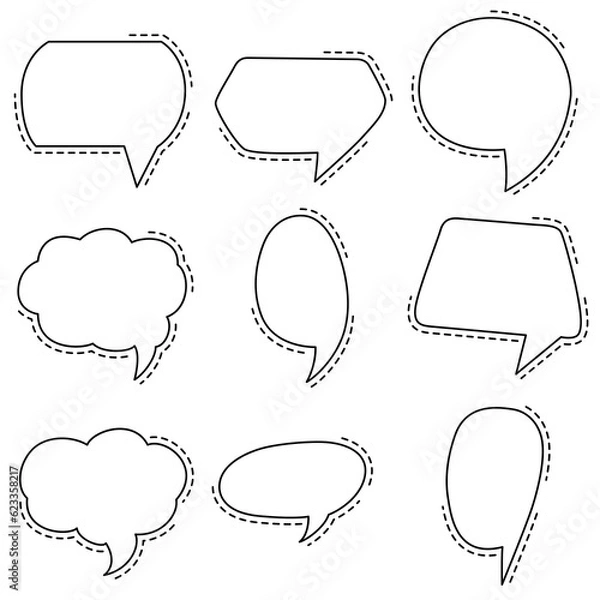 Obraz Speech bubble simple design. Speech bubble decorative elements. Speech bubble decorative elements.