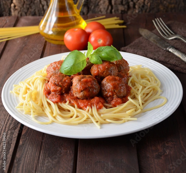 Fototapeta Spaghetti and Meatballs