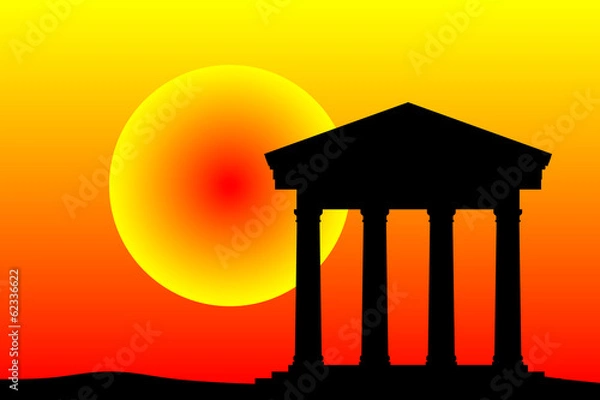 Fototapeta Ancient temple at the sunset