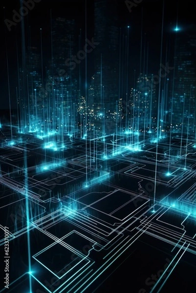 Obraz Concept image illustrating the interconnectedness of data