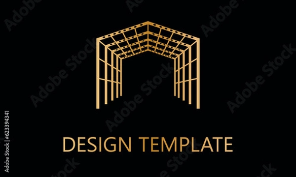 Fototapeta home metal roofing structure vector logo template