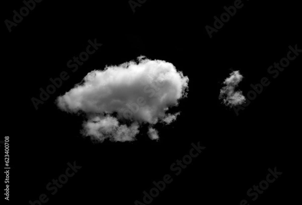 Fototapeta White clouds on black background