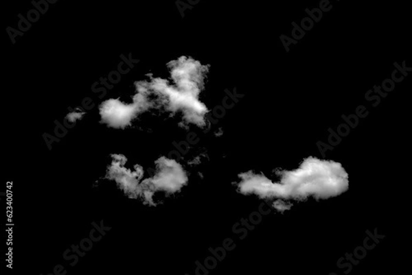 Fototapeta White clouds on black background