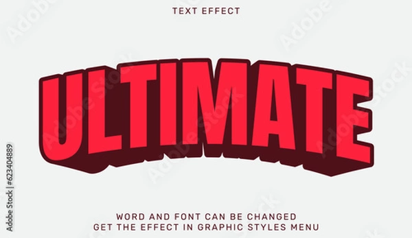 Obraz Ultimate text effect in 3d style. Text emblem for advertising, branding, business logo