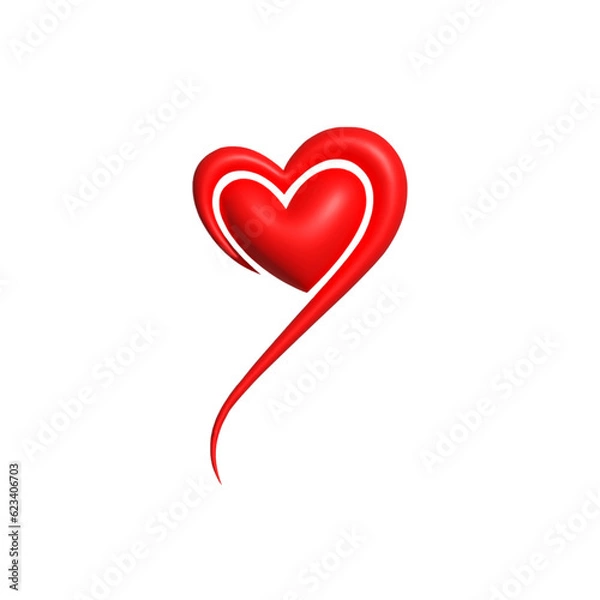 Fototapeta 3d rendering Social Media Heart icon online social communication applications concept
