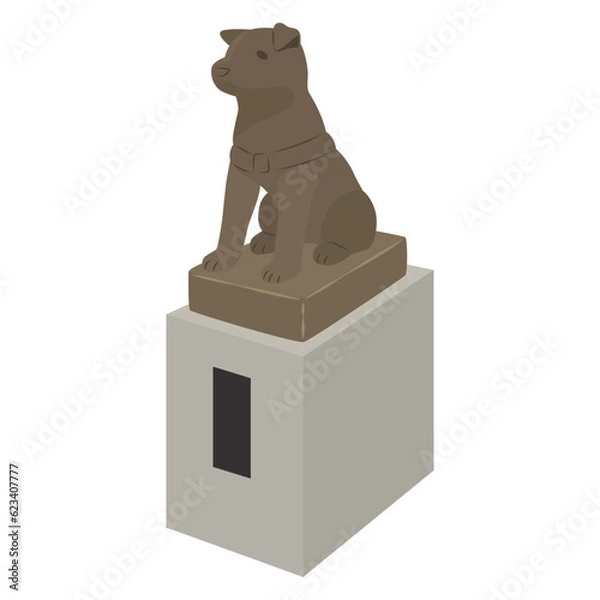 Obraz ハチ公像のイラスト