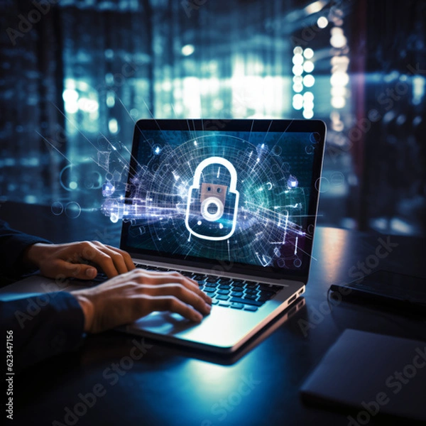 Obraz Online Privacy and Cyber Defense: AI-generated Laptop Security