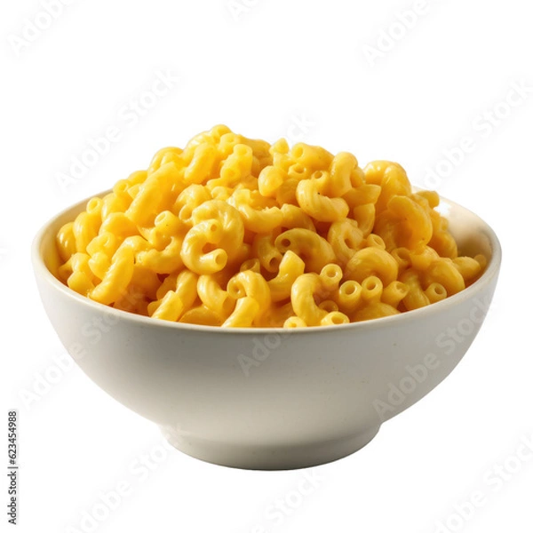 Fototapeta A delicious bowl of mac and cheese isolated on a transparent background