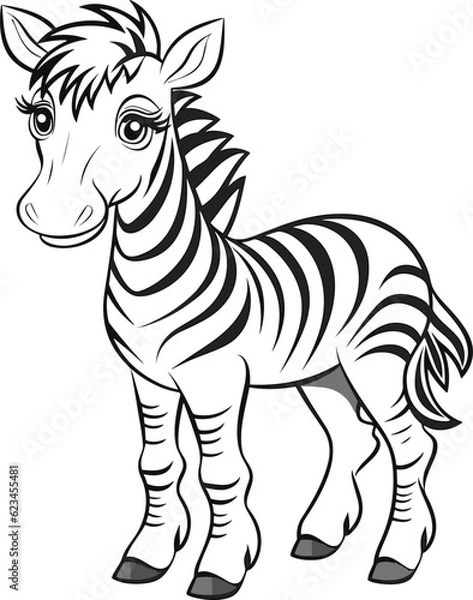 Fototapeta Zebra coloring pages vector animals