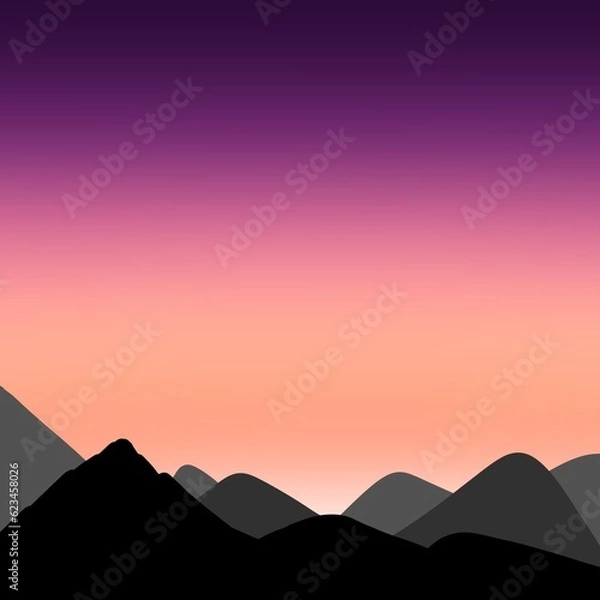 Obraz sunset over mountains