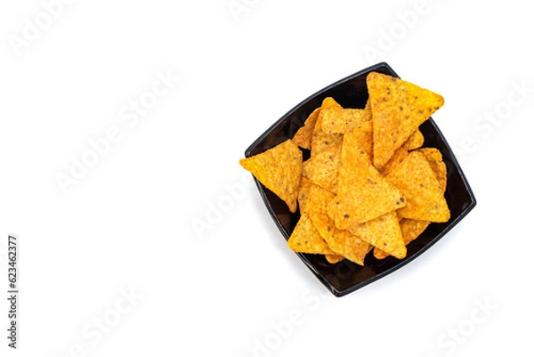 Obraz corn nachos isolated on white background doritos concept