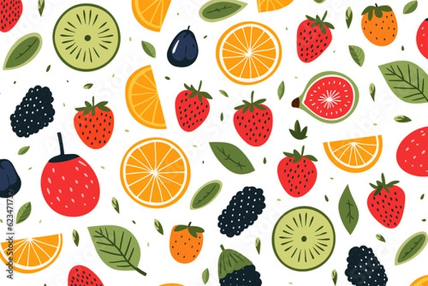 Obraz mix fruits pattern png 