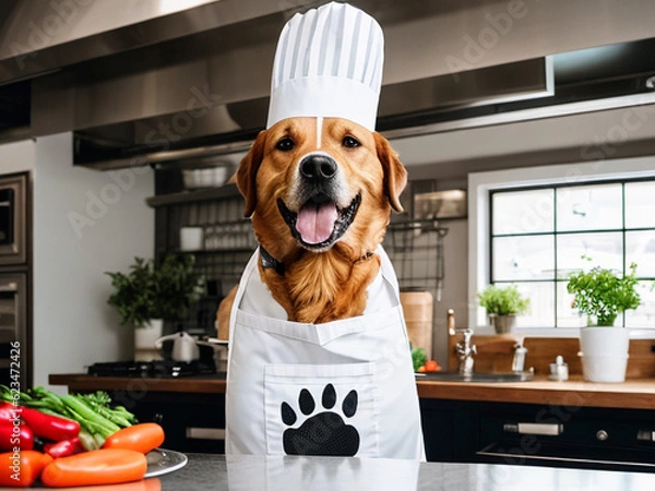 Obraz Chef dog preparing food