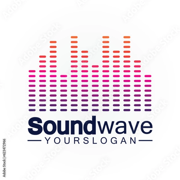 Obraz Sound wave logo and symbol vector