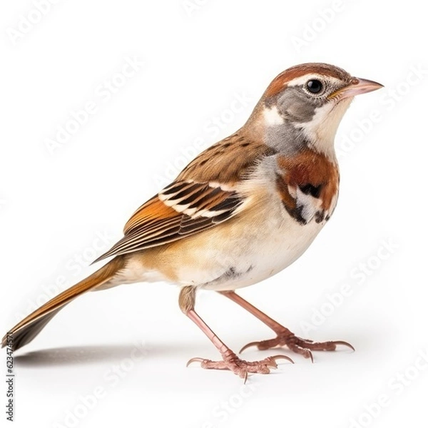 Fototapeta Bachmans sparrow bird isolated on white. Generative AI