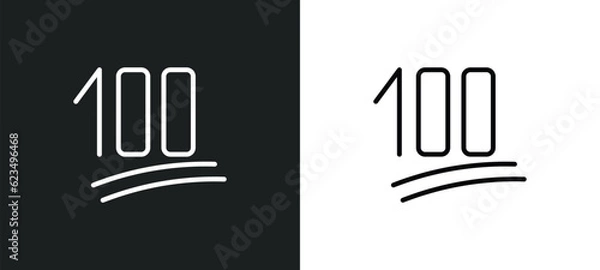 Fototapeta one hundred icon isolated in white and black colors. one hundred outline vector icon from user interface collection for web, mobile apps and ui.