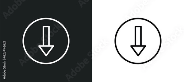 Obraz bottom icon isolated in white and black colors. bottom outline vector icon from user interface collection for web, mobile apps and ui.