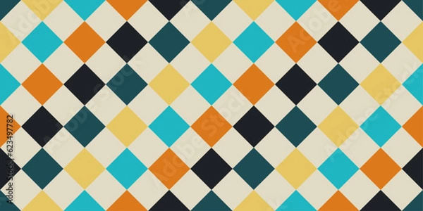 Fototapeta The simplest rhombuses that follow each other in color. Seamless background of stylish rhombuses. For interior, packaging, textiles, various prints.
