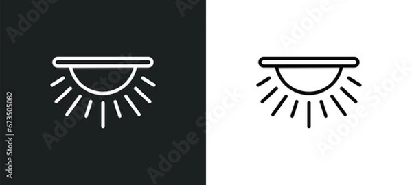 Fototapeta dome light icon isolated in white and black colors. dome light outline vector icon from shapes collection for web, mobile apps and ui.