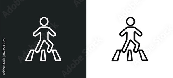 Fototapeta road crossing icon isolated in white and black colors. road crossing outline vector icon from people collection for web, mobile apps and ui.