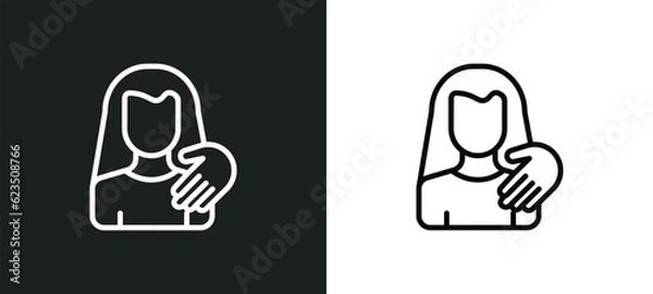 Fototapeta sexual harassment icon isolated in white and black colors. sexual harassment outline vector icon from people collection for web, mobile apps and ui.
