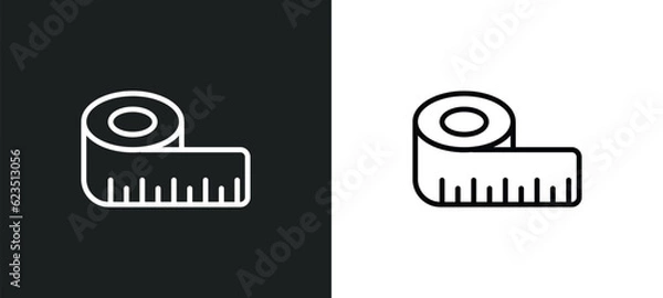 Fototapeta measure tape icon isolated in white and black colors. measure tape outline vector icon from health and medical collection for web, mobile apps and ui.