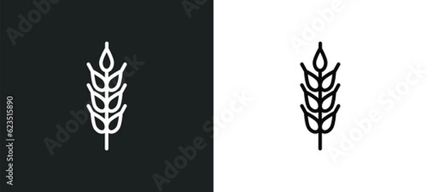 Fototapeta ear of wheat icon isolated in white and black colors. ear of wheat outline vector icon from food collection for web, mobile apps and ui.