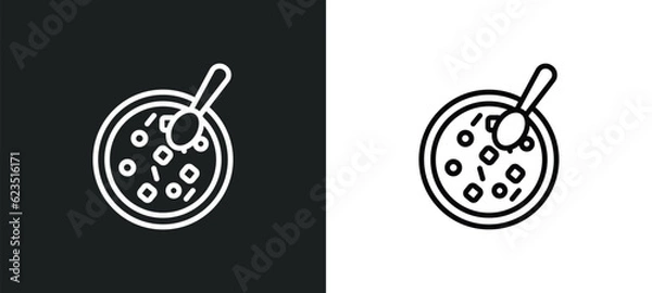 Fototapeta winter melon soup icon isolated in white and black colors. winter melon soup outline vector icon from food collection for web, mobile apps and ui.