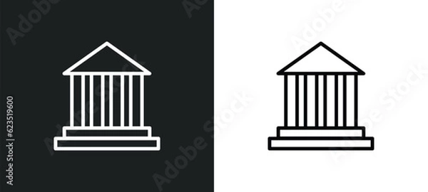 Fototapeta bank icon isolated in white and black colors. bank outline vector icon from education collection for web, mobile apps and ui.