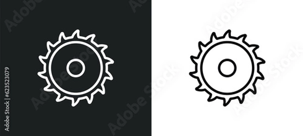 Fototapeta blade saw icon isolated in white and black colors. blade saw outline vector icon from construction tools collection for web, mobile apps and ui.
