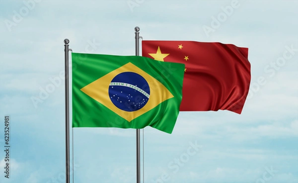 Obraz China and Brazil flag