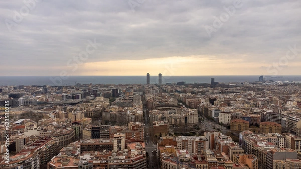 Fototapeta barcelona eixample overlooking the sea