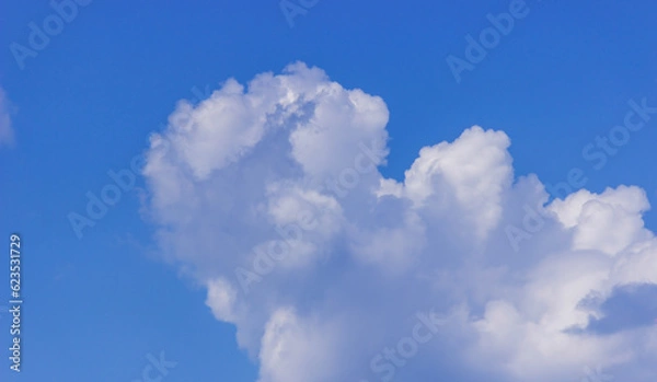 Obraz Summer blue sky cloud gradient light white background.