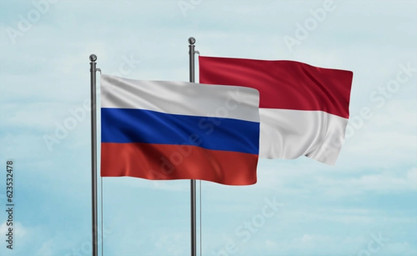Obraz Indonesia and Russia flag