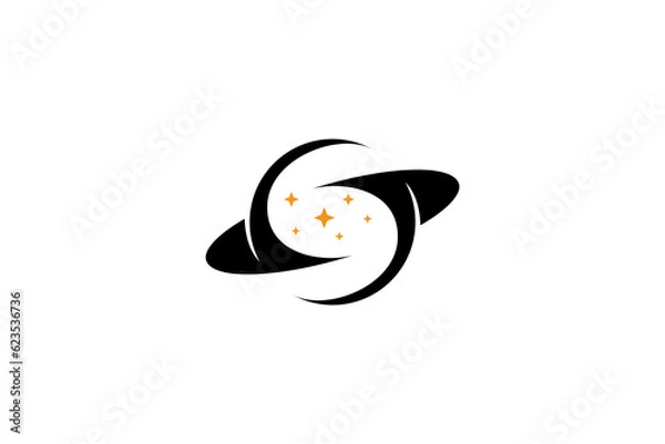 Obraz Black Hole logo and stars design combination