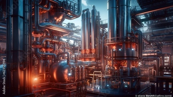 Fototapeta concept of future artificial intelligence industry automotive robotic digital technology manufacturing factory visual digitization
