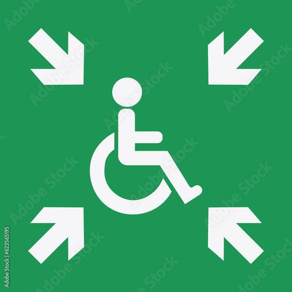 Obraz Evacuation Temporary Refuge Symbol. 