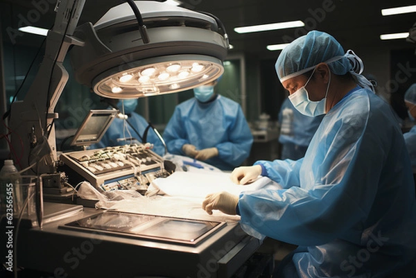 Obraz surgeons working on a machine