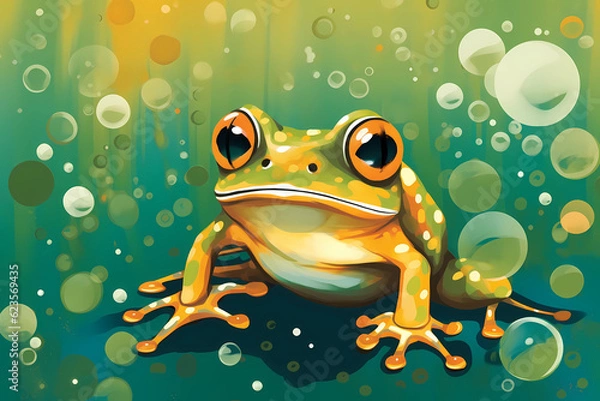 Obraz frog on a leaf