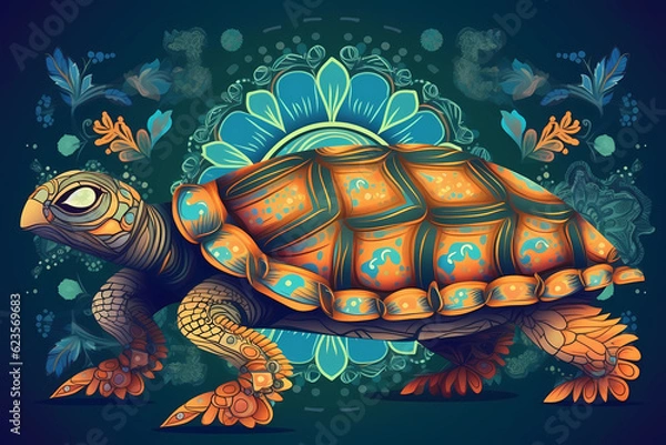 Obraz turtle on the water