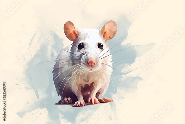 Obraz rat on a white background
