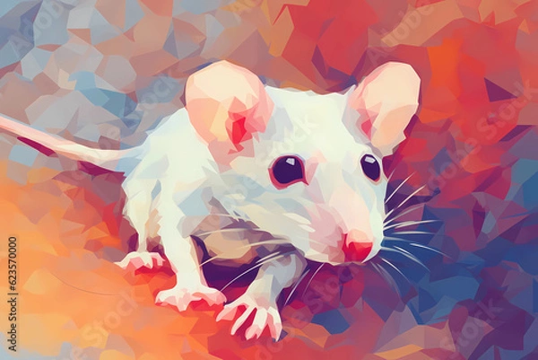 Obraz withe rat on a colorful background
