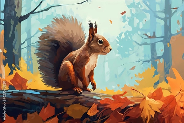 Obraz squirrel in the forest