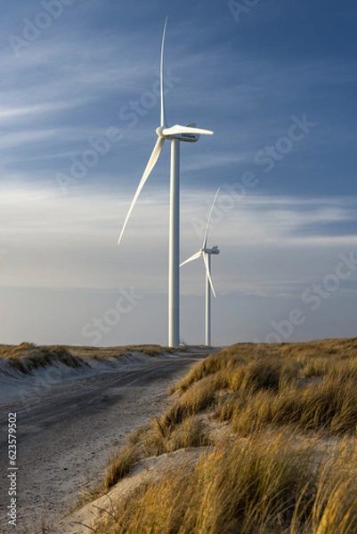 Obraz wind turbine on the beach