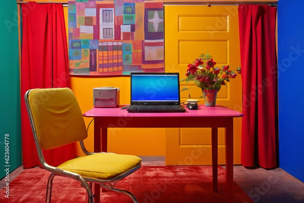 Obraz A vibrant photo of a very colourful office