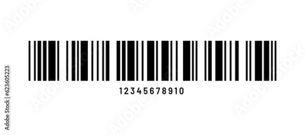 Fototapeta Vector long barcode with numbers.