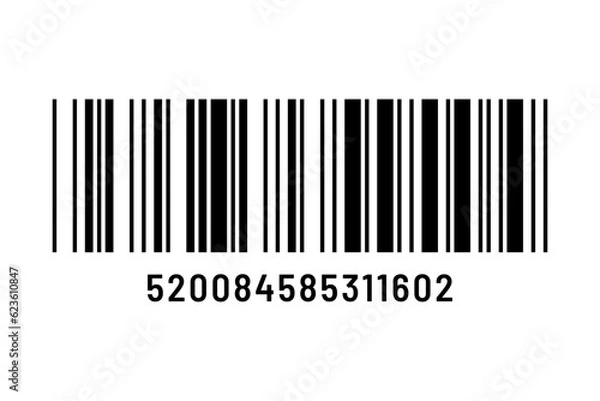 Fototapeta Vector long barcode with numbers.