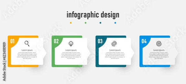 Fototapeta infographic design presentation business infographic template with 4 options
