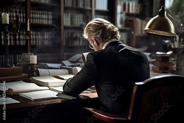 Fototapeta lawyer studying case ai generative art